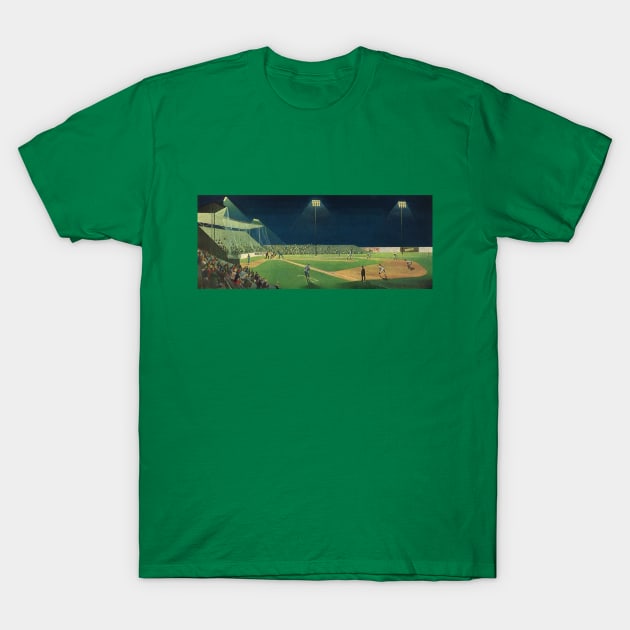 Vintage Sports, Baseball Game at Night T-Shirt by MasterpieceCafe